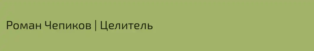 Роман Чепиков | Целитель